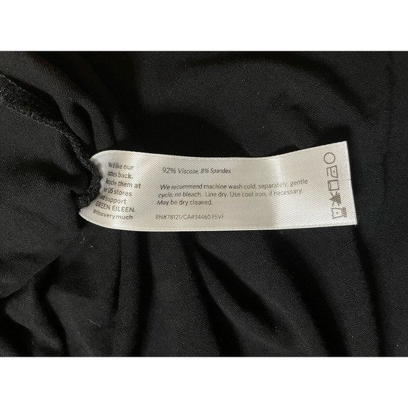 Eileen Fisher Tencel Fine Jersey Crew Neck Basic Length Top Black Size Large* - Picture 5 of 5